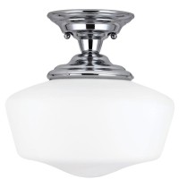 Sea Gull Lighting 77436-962 Academy Semi-Flush Mount Ceiling Fixture, Large One Light, Chrome