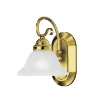 Livex Lighting 6101-02 Coronado 1-Light Bath Light, Polished Brass