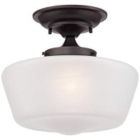 Regency Hill Floating Rustic Farmhouse Ceiling Light Semi Flush-Mount Fixture 12