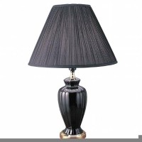 ORE 6118BK Features Table lamp Black finish Shade material Linen Body material Ceramic Bold color with silver accents adds a decorative element to any room UL listed Accommodates 1 60W standard bulb not included