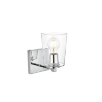 Kacey 1 Light Chrome And Clear Bath Sconce