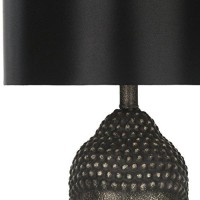 Safavieh Lighting Collection Buddha Head Black Shade 25-Inch Bedroom Living Room Home Office Desk Nightstand Table Lamp Set Of 2 (Led Bulbs Included)