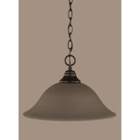 Chain Hung Pendant Shown In Matte Black Finish With 16