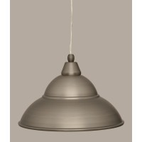 Cord Mini Pendant Shown In Brushed Nickel Finish With 13 Brushed Nickel Double Bubble Metal Shade