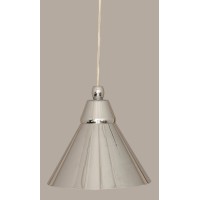 Cord Mini Pendant Shown In Chrome Finish With 7 Chrome Cone Metal Shade