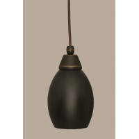 Cord Mini Pendant Shown In Dark Granite Finish With 5 Dark Granite Oval Metal Shade