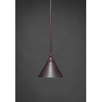 Stem Mini Pendant With Hang Straight Swivel Shown In Dark Granite Finish With 7 Dark Granite Cone Metal Shade