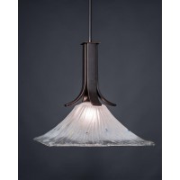 Apollo Pendant With Hang Straight Swivel Shown In Dark Granite Finish With Square 17 Square Frosted Crystal Glass