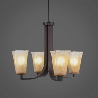 Apollo 4 Light Chandelier With Hang Straight Swivel Shown In Dark Granite Finish With 5