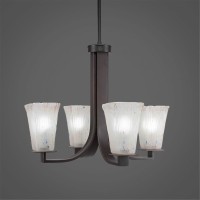 Apollo 4 Light Chandelier With Hang Straight Swivel Shown In Dark Granite Finish With 5