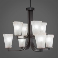 Apollo 8 Light Chandelier With Hang Straight Swivel Shown In Dark Granite Finish With 5