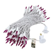 Novelty Lights 100 Light Purple Christmas Wedding Mini String Light Set, White Wire, Indoor/Outdoor Ul Listed, 50' Long