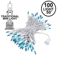 Novelty Lights 100 Light Teal Christmas Wedding Mini String Light Set White Wire Indooroutdoor Ul Listed 50 Long