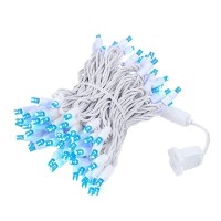 Novelty Lights 100 Light Led Christmas Mini Light Set, Outdoor Lighting Wedding Patio String Lights, Blue, White Wire, 34 Feet