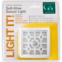 Light It! By Fulcrum, 4-Led Wireless Soft-Glow Motion Sensor Light With Filigree Pattern, Indoor/Outdoor, White