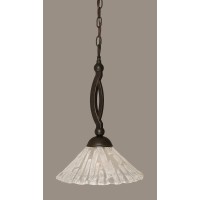 Bow Pendant Shown In Dark Granite Finish With 12 Italian Ice Glass