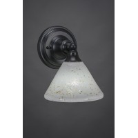 Wall Sconce Shown In Matte Black Finish With 7 Gold Ice Glass