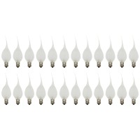 Creative Hobbies 5 Watt Silicone Dipped Country Candle Lamp Light Bulbs - Replacement Bulbs For Candles And Chandeliers - Box Of 24