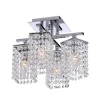 Jojospring 4-Light Chrome And Crystal Ceiling Chandelier