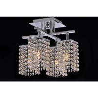 Jojospring 4-Light Chrome And Crystal Ceiling Chandelier