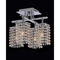 Jojospring 4-Light Chrome And Crystal Ceiling Chandelier