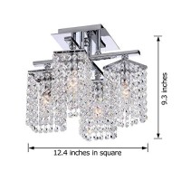 Jojospring 4-Light Chrome And Crystal Ceiling Chandelier