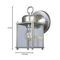 Designers Fountain 1161-Pw Porch Outdoor Wall Lantern Sconce, 8In H, Silver