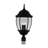 Designers Fountain 2446-Bk Tiverton Outdoor Post Lantern Light, Black