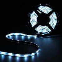 Super Bright Waterproof 12V 300 Smd Led Strip Flexible Light Strip 5050 Cool White 16.4 Foot / 5 Meter With Adhesive Back