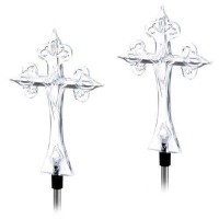 Cross Solar Light Landscape Garden Stake (Set Of 2 Pcs) Garden, Lawn, Supply, Maintenance