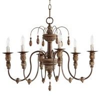 Quorum International 6316670 I Salento Collection 25 Inch Six Light Chandelier I Persian White Finish I Candelabra Base I Led