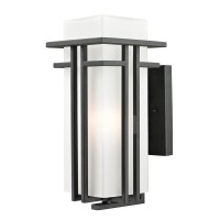 Z-Lite 549M-Bk Outdoor Wall Light, Matte Opal