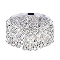 Jojospring Nerisa Chrome Crystal Flush Mount Chandelier