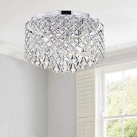 Jojospring Nerisa Chrome Crystal Flush Mount Chandelier