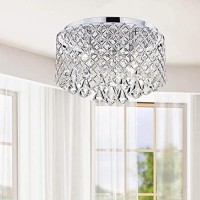 Jojospring Nerisa Chrome Crystal Flush Mount Chandelier