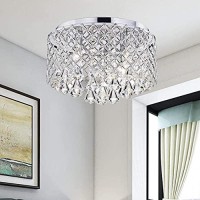 Jojospring Nerisa Chrome Crystal Flush Mount Chandelier