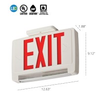 Lithonia Lighting Ecbr M6 Led Exit And Emergency Light Bar Combo Fixture With Back Up Battery 3 Watts Damp Listed Red Letters