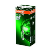 Osram Ultra Life C5W Halogen, Interior Lighting, 6418Ult, 12 V Passenger Car, Folding Carton Box (10 Units)