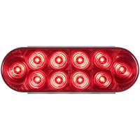 Optronics 6 Oval Grommet Mount 10 Super Diode Led Light Red Stopturntail Heavy Duty Water Proof