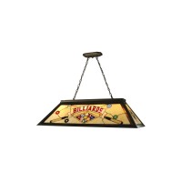 Dale Tiffany Fth10021 Billiards Pool Table Hanging Tiffany Lamp, Antique Bronze