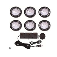 Commercial Electric 6-Light Under Cabinet Black Puck Kit With 200-Watt Touch Dimmer