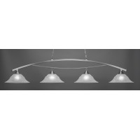 Bow 4 Light Bar Shown In Brushed Nickel Finish With 16 White Marble Glass