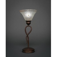 Leaf Mini Table Lamp Shown In Bronze Finish With 7 Frosted Crystal Glass