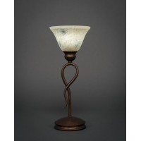 Leaf Mini Table Lamp Shown In Bronze Finish With 7 Italian Marble Glass