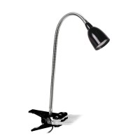 Newhouse Lighting Nhclp-Led-Blk Black Metal Flexible Clamp-Style Led Goose Neck Desk Lamp In 3000K Warm White Color Temperature With Power Adapter And 6 Ft. Power Cord