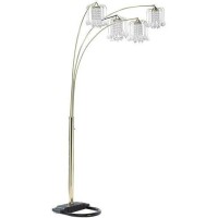 84H Dimmer Finish 4 Arch Floor Lamp In Polished Brass Finish Chandelier-Style Shades Floor Lamp