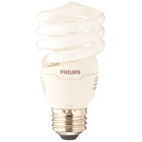 Philips Led 420091 Energy Saver Compact Fluorescent T2 Twister (A19 Replacement) Household Light Bulb: 6500-Kelvin, 13-Watt (60-Watt Equivalent), E26 Medium Screw Base, Daylight Deluxe, 4-Pack