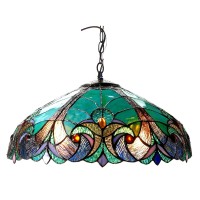 Chloe Lighting Ch18780Vg18-Dh2 Liaison Tiffany-Style Victorian 2-Light Ceiling Pendent With Shade, 8.5 X 18 X 18