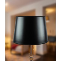 13X16X11 Black Parchment Goldlined Floor Lampshade With Brass Spider Fitter Perfect For Table And Desk Lamps Large Black