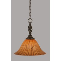 Elegant Pendant Shown In Dark Granite Finish With 14